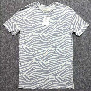 UGG DELCINE TEE SHIRT DRESS WOMENS SIZE S CLOUDY GREY ZEBRA SOFT ORGANIC COTTON
